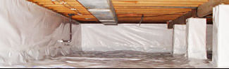 an encapsulated crawl space system in Lizella